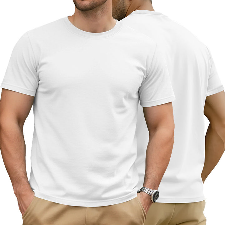 Herren nan Basic Kortærmet T-shirt lavet af kvalitets bomuldsblanding med rund halsudskæring, flade syninger og Regular Fit Skovae