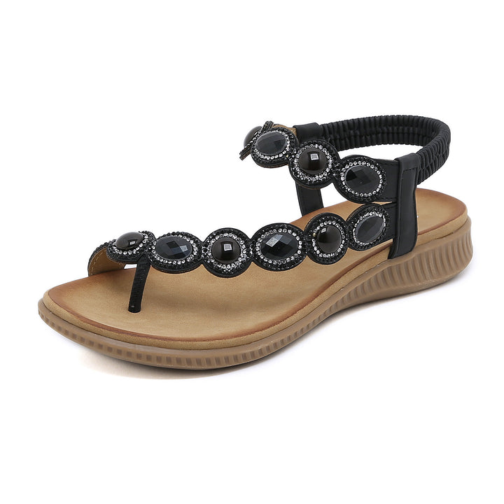 Dame elegante sandaler med mode smykkedetaljer og behagelig sål Stilla