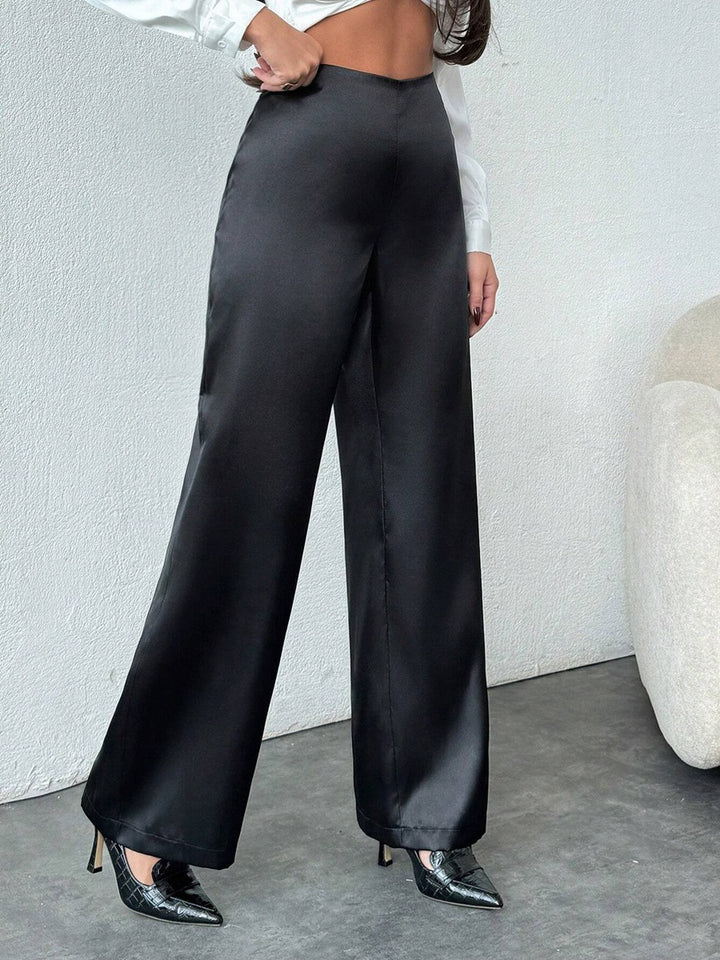 Dame Bredde Satin-Bukser med elegant snit Skovae