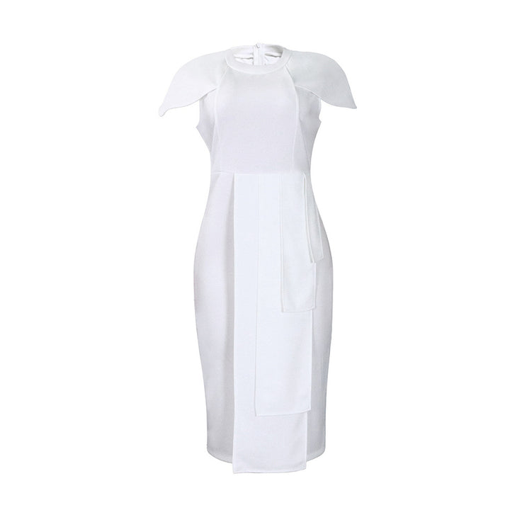 Dame Midi-kjole med elegant hætte-design og asymmetriske accenter Stilla