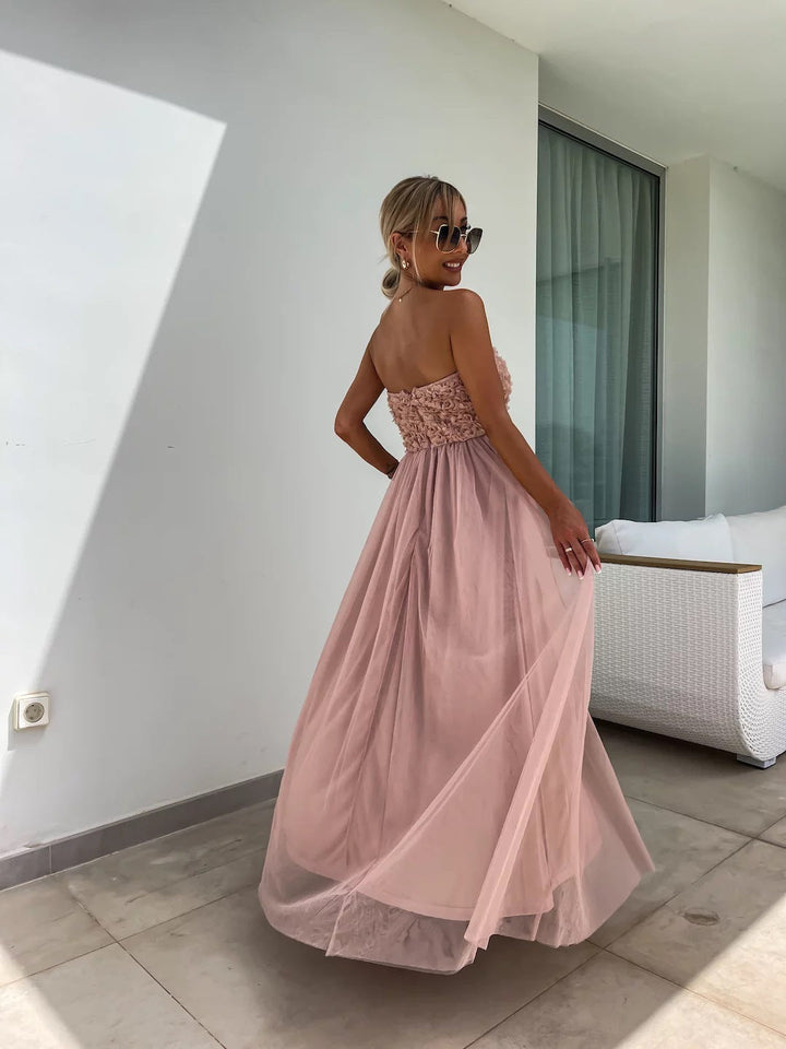 Stilla | Elegant Blomster Bustier Maxikjole