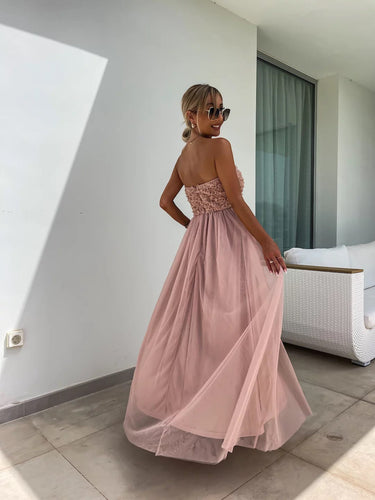 Stilla | Elegant Blomster Bustier Maxikjole