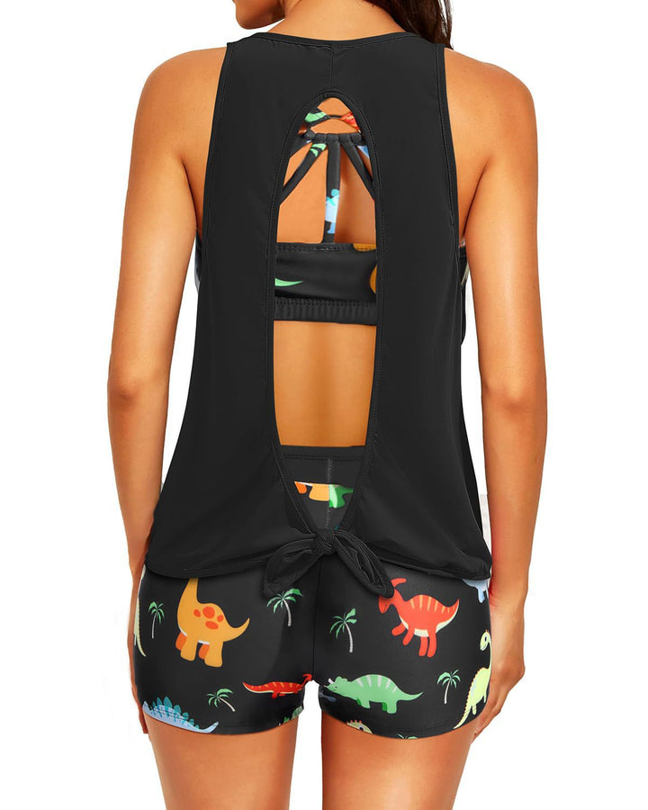 Dame Sporty Tankini top med elegant rygudskæring Skovae