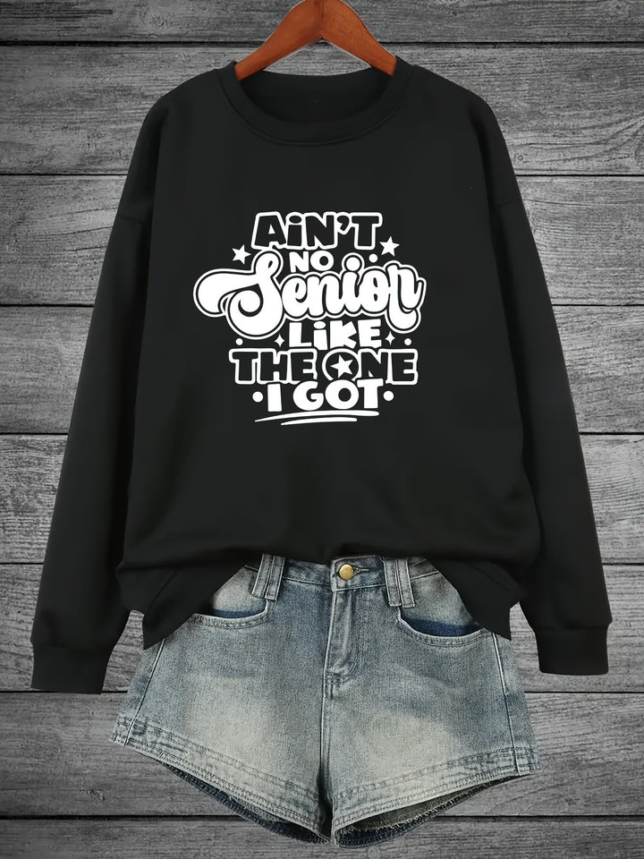 Kvinders sweatshirts med afslappet slogan-design Stilla