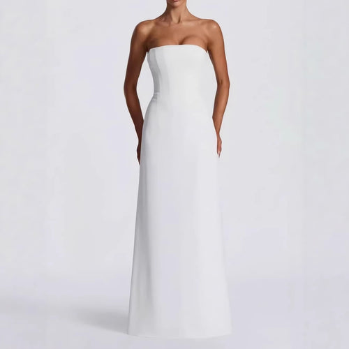 Damer Elegant bryllupskjole med off-shoulder design og spidse ærmer Skovae