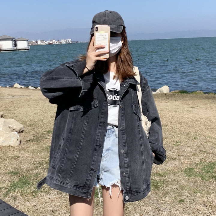 Damer Oversize Denim Jakke Stilla