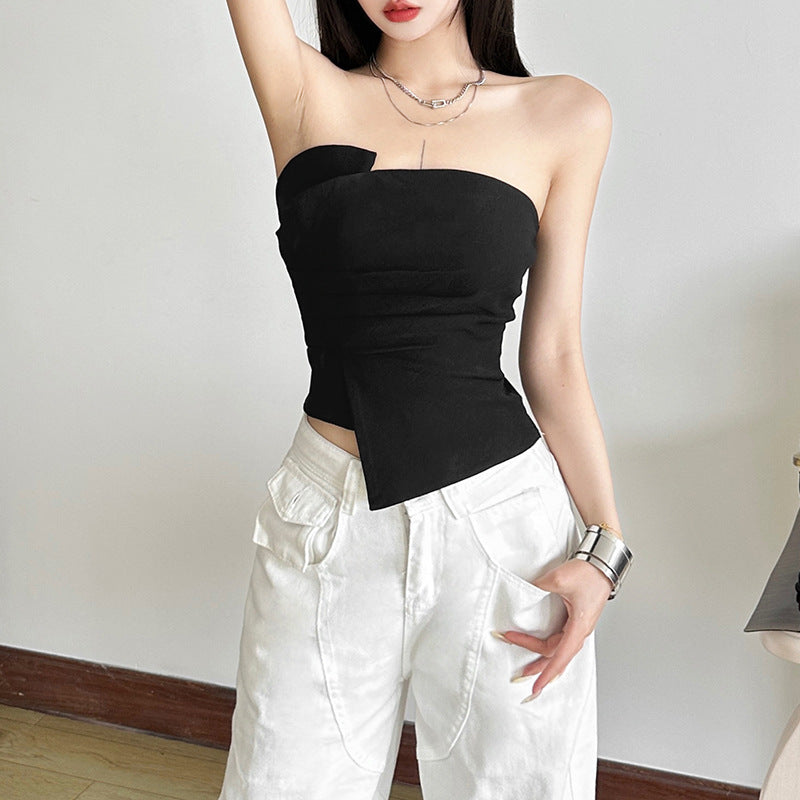 Dame Bustier top med trendy indpakningsdesign Stilla