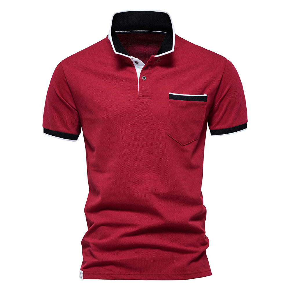 Herrer Poloshirt med moderne krave og praktisk lommeformat Stilla