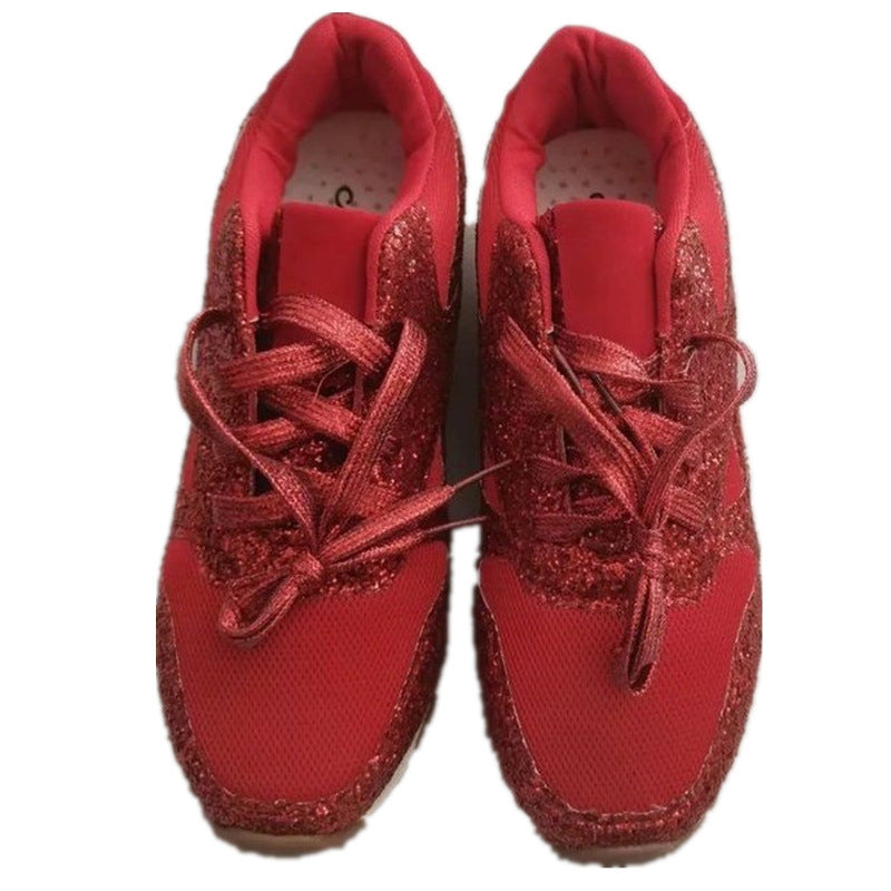 Dame Glitrende Sneakers med åndbar mesh-overflade og ergonomisk fodseng Stilla
