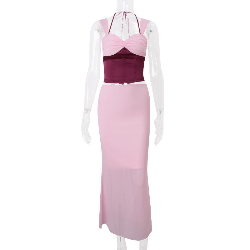 Dame To-delt Ensemble med Figurtilpasset Top og Lange Nederdel Stilla