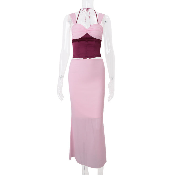 Dame To-delt Ensemble med Figurtilpasset Top og Lange Nederdel Stilla