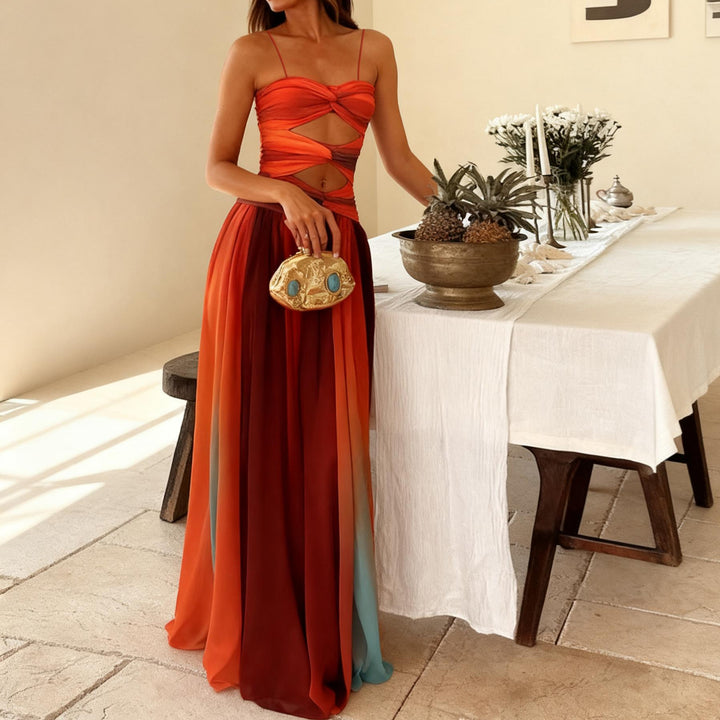 Dame elegante maxi kjoler med en raffineret A-linje design og blød chiffon Skovae