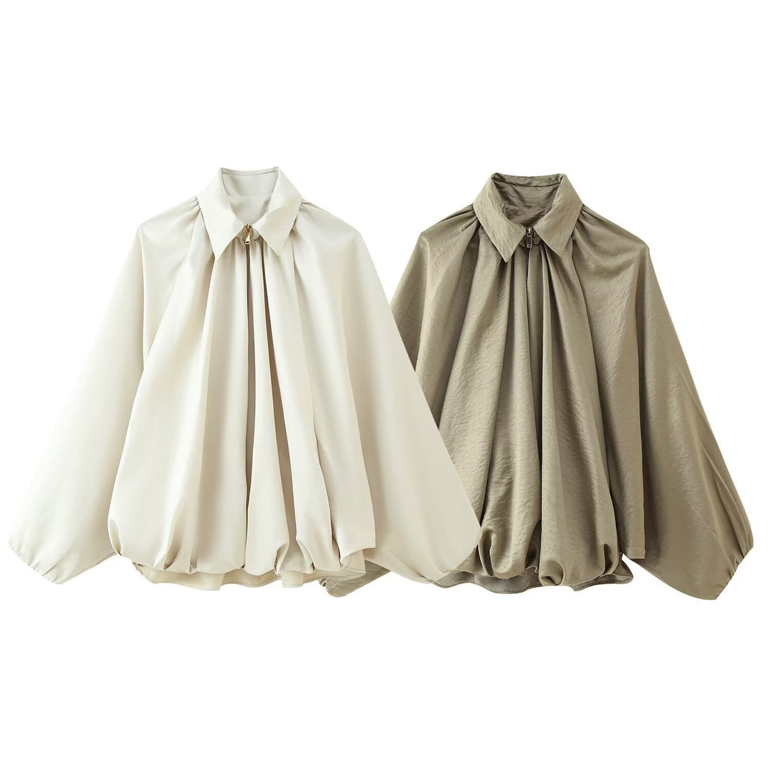 Dame innovativt oversized skjorte med raffinerede folder Stilla