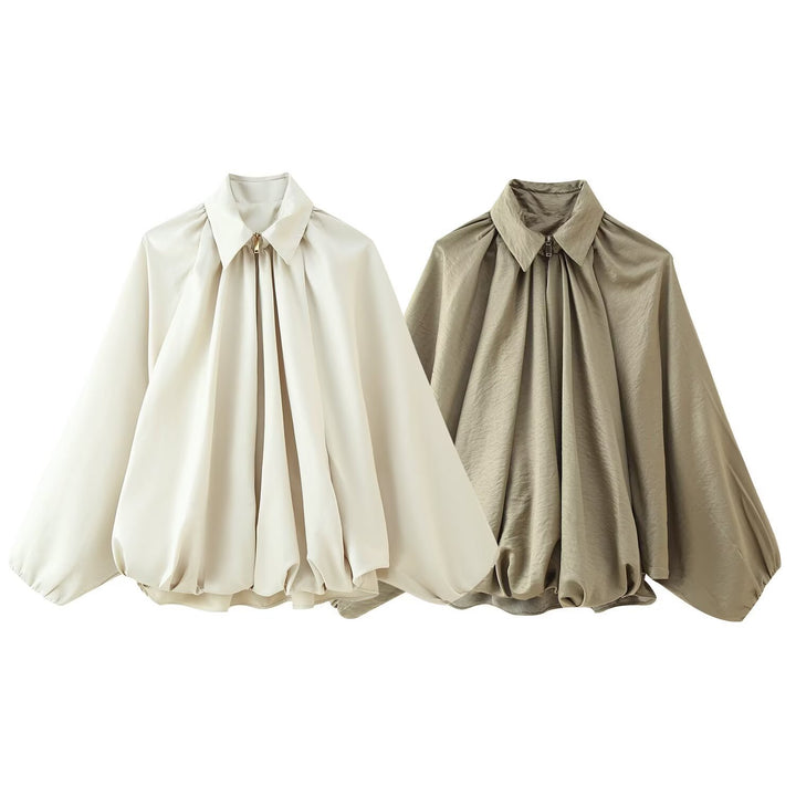 Dame innovativt oversized skjorte med raffinerede folder Stilla