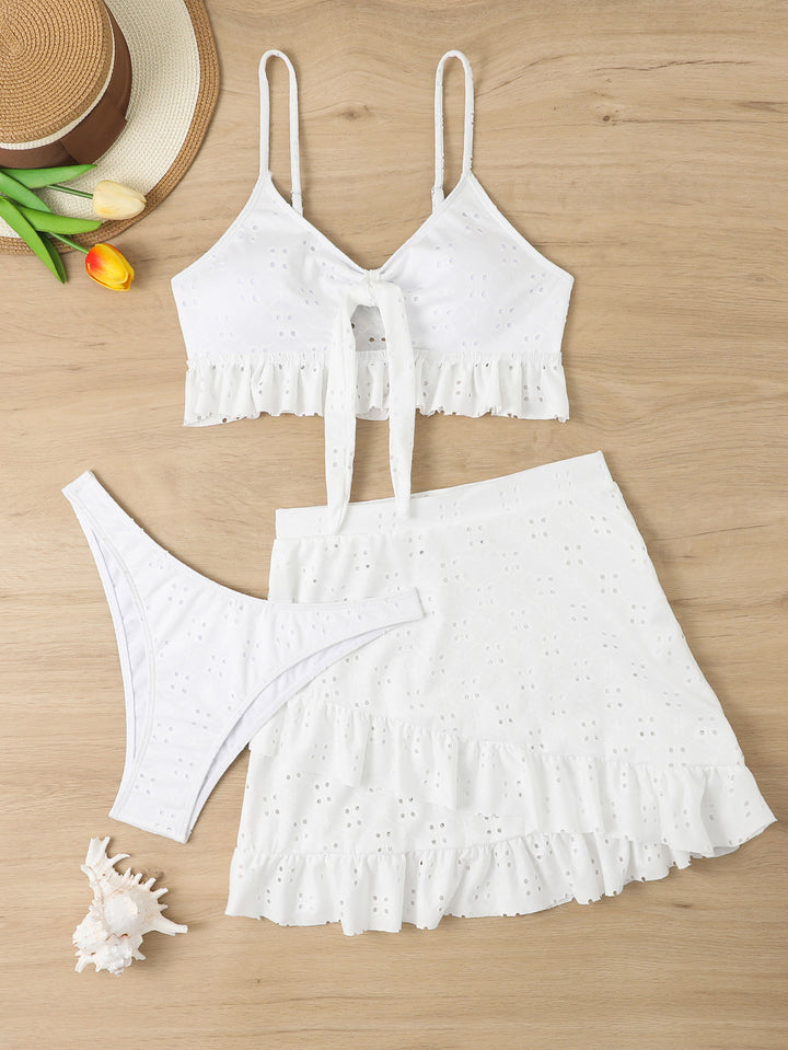 Dame Bikiniset med ruffles detaljer Skovae