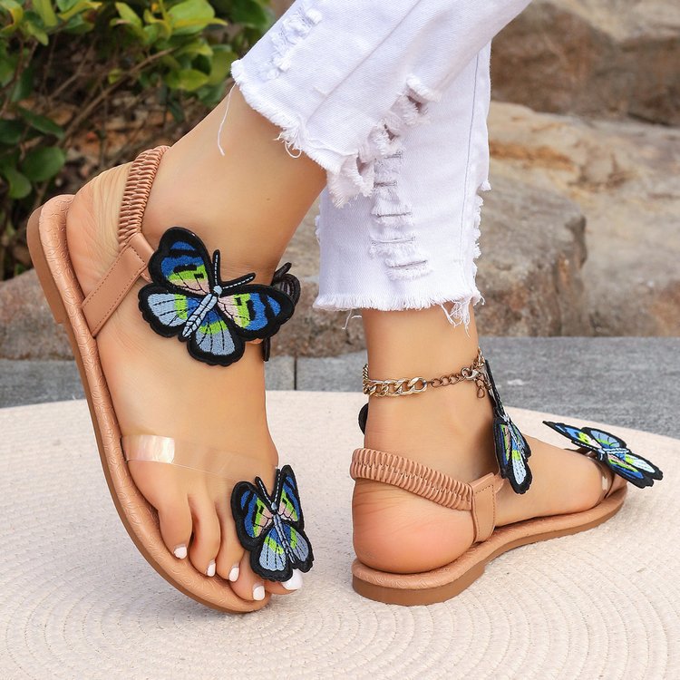 Dame sommerlige sandaler med unikt sommerfugledesign Stilla