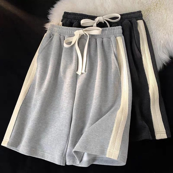 Femme Afslappet Pasform Højtaljede Sportshorts med Snøre Stilla