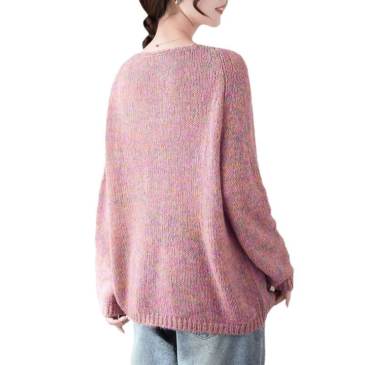 Kvinders komfortable strikket sweater med V-hals og afslappet pasform Stilla