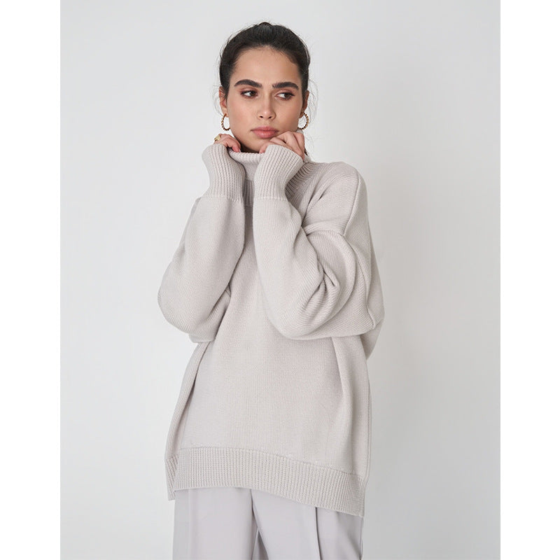 Dame Oversized Pullover med højstående krave Stilla