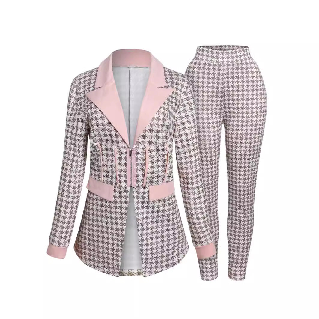 Dame Luxus Denim Blazer og Bukser Sæt Stilla