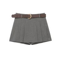 Dame elegante shorts med dekorativt bælte Skovae
