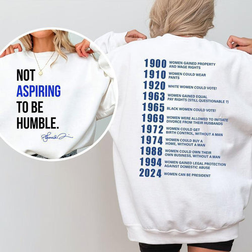 Kvinders sweatshirts med inspirerende tekst og historisk motiv Stilla