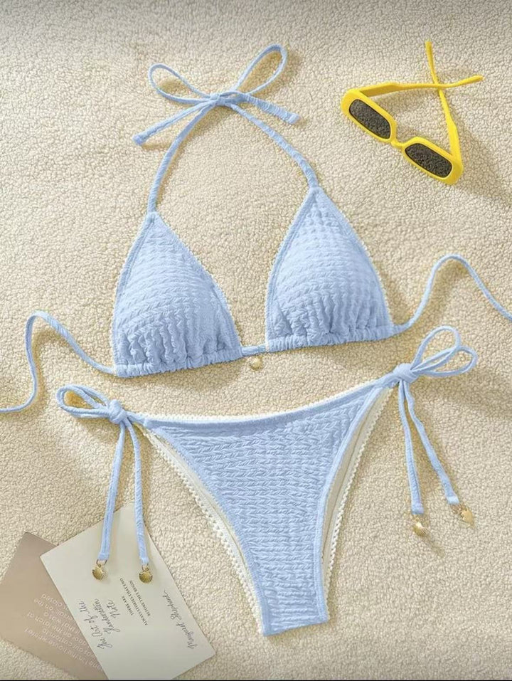 Dame Raffineret Trekant-Bikini med elegant Flæse-design Skovae
