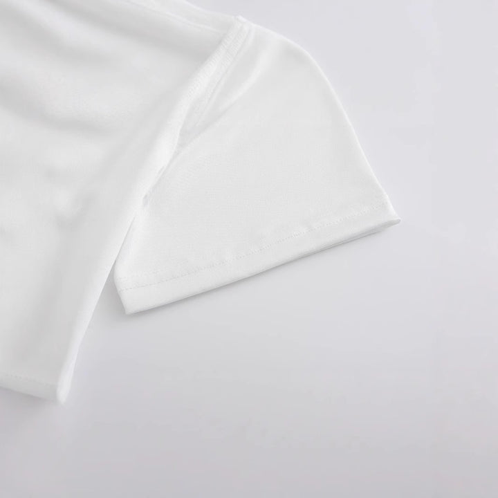 Dame Crop-T-Shirt med kreativ New York tryk Skovae