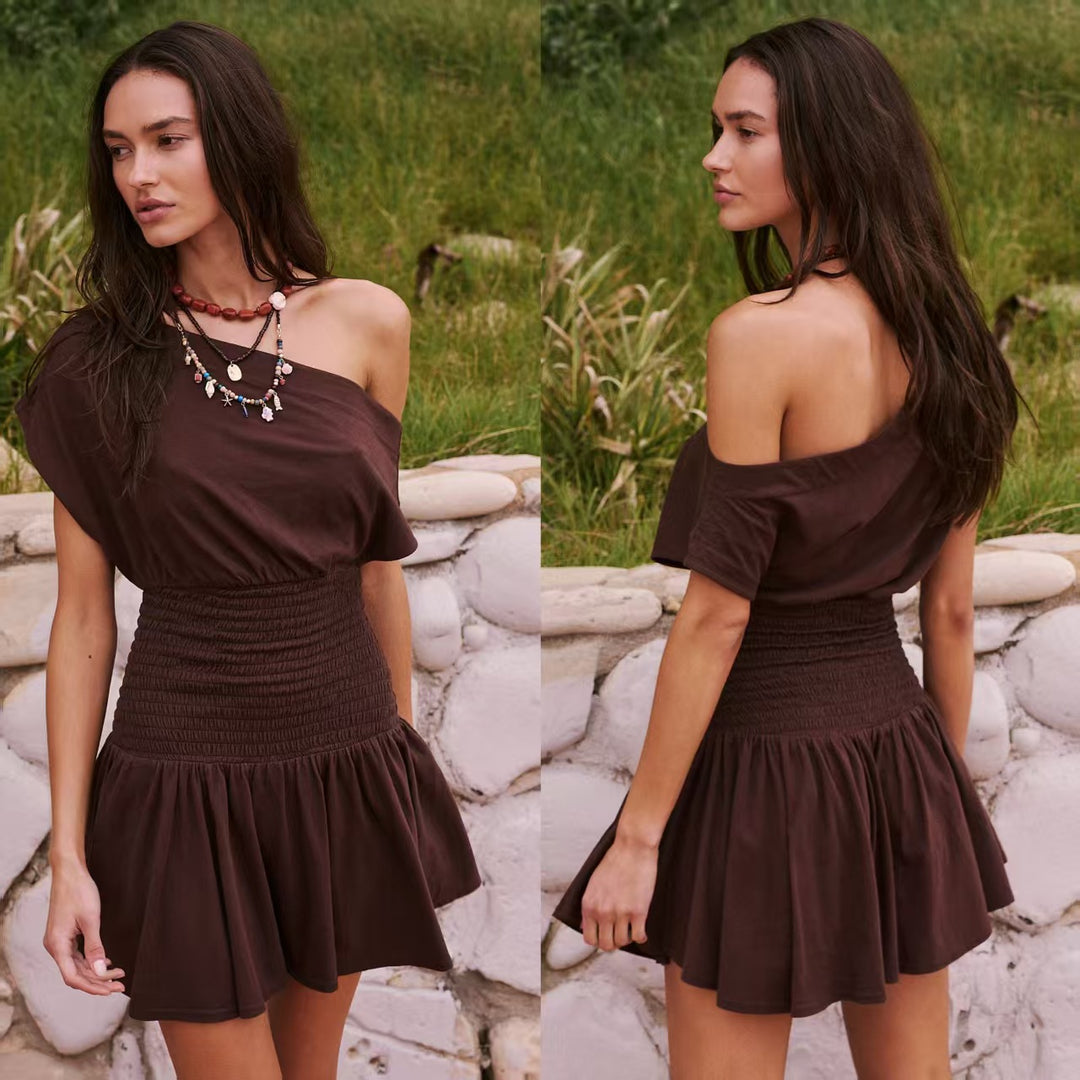 Damer sommerkjole i afslappet off-shoulder design Stilla