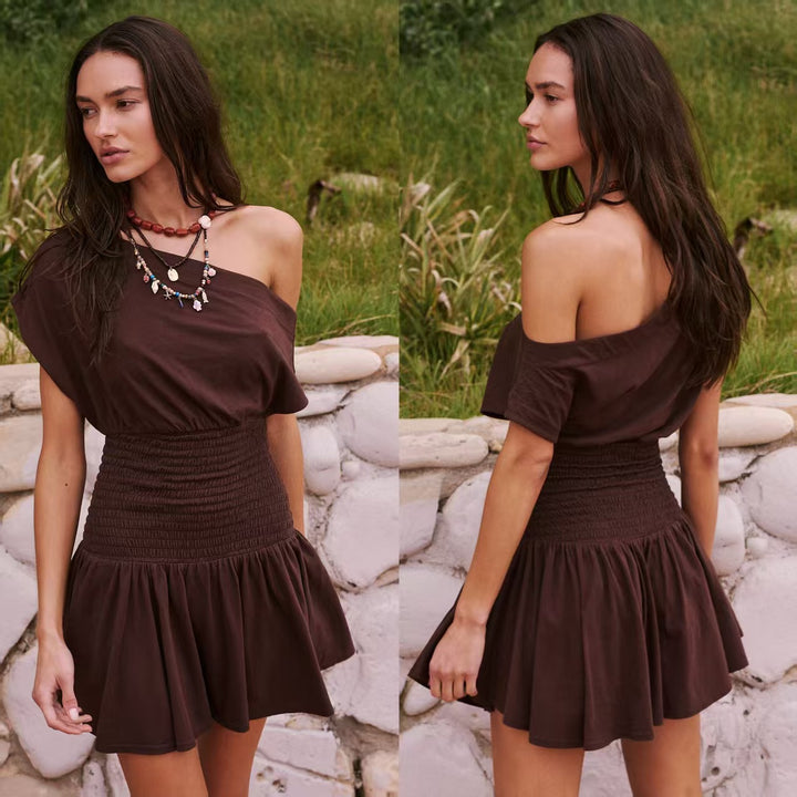 Damer sommerkjole i afslappet off-shoulder design Stilla