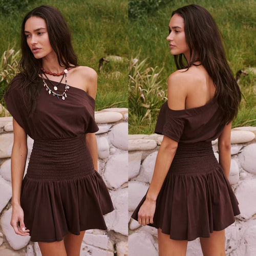 Damer sommerkjole i afslappet off-shoulder design Stilla