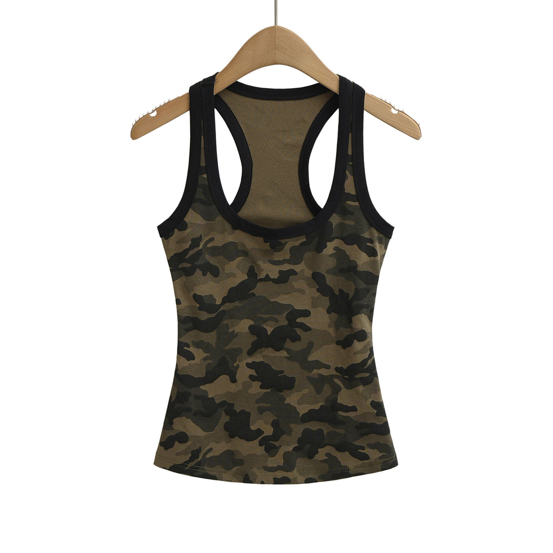 Dame Sportslig Tanktop med Camo-mønster og racerback design Stilla
