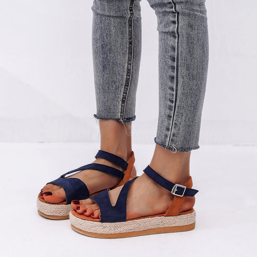 Dame Elegante og komfortable kile-sandaler med justerbar rem Stilla