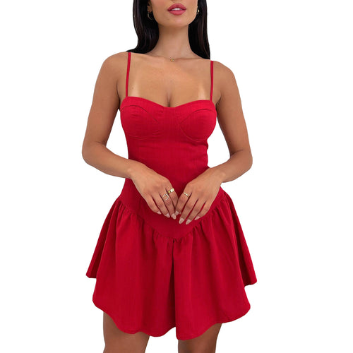 Dame strapless minikjole med ruffles design og kropsnær pasform Skovae
