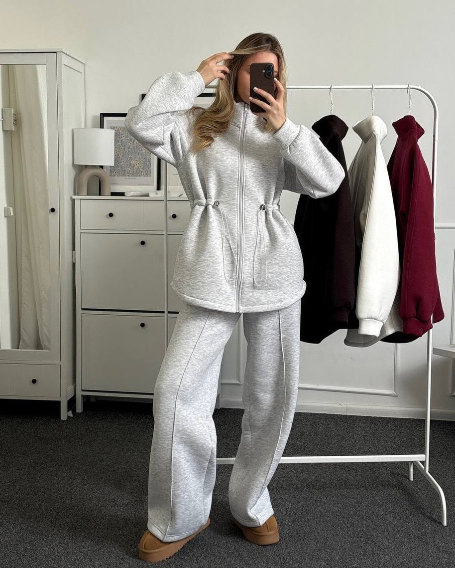 Dame Casual Fritids Sæt med Blødt Stof og Elastisk Talje Stilla