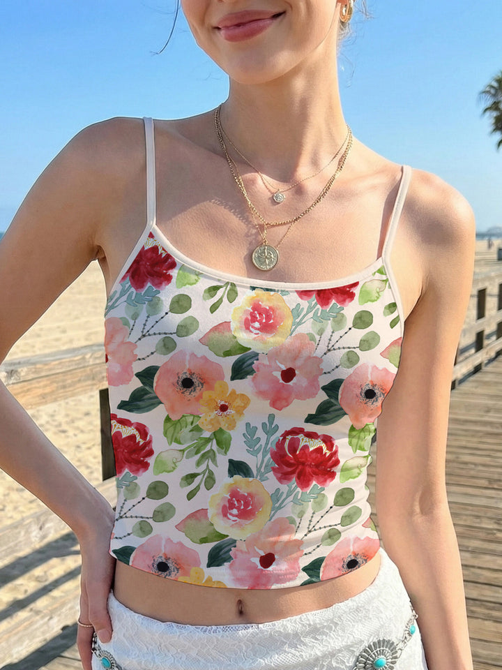 Dame Crop-Top med farverigt mandala-design Skovae