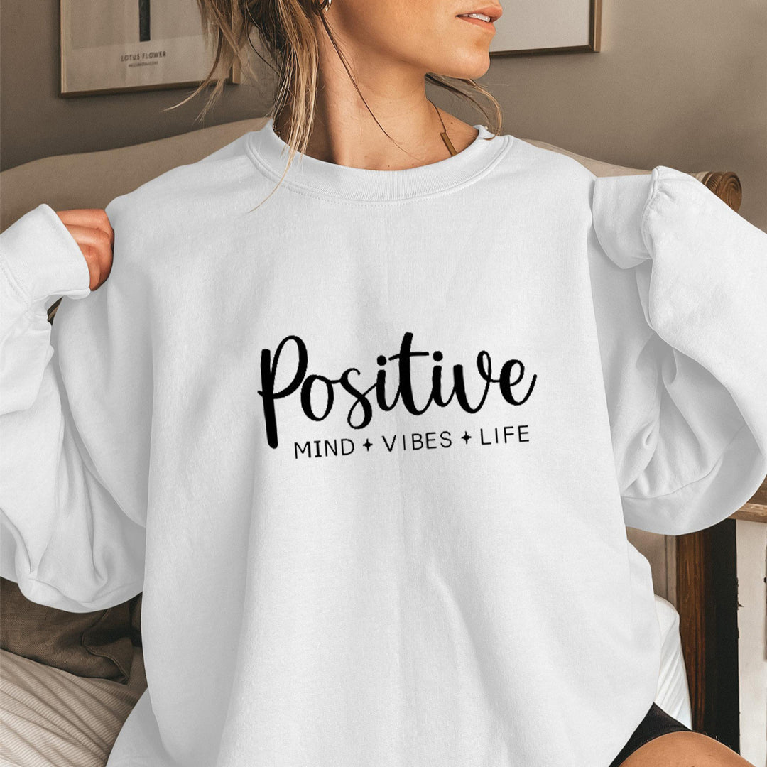 Kvinders sweatshirt med voluminøse ærmer og inspirerende print Stilla