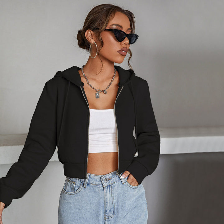 Kvindernes cropped hoodie jakke med moderne snit og komfortabelt materiale Stilla