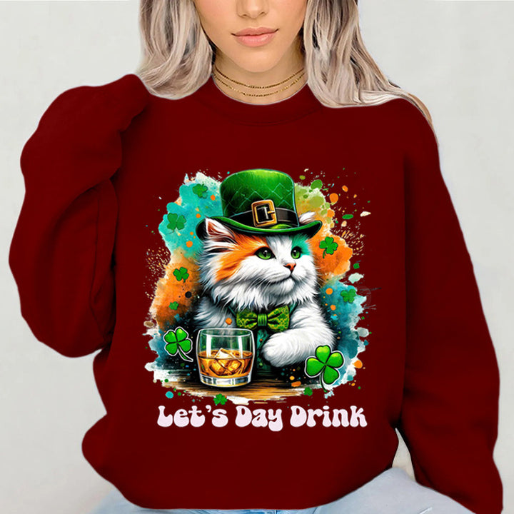 Kvinders sweatshirt med sjov katte-design og inspirerende tekst Stilla