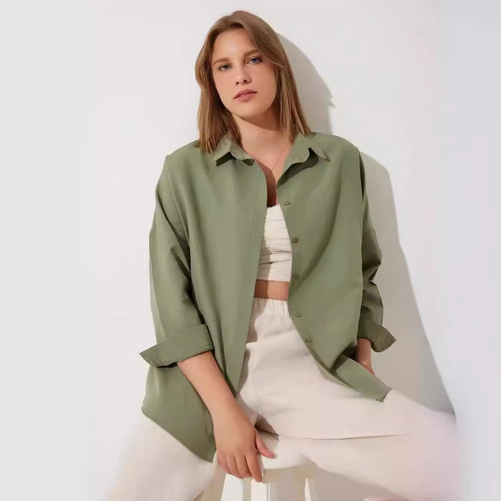 Dame Oversized Bluse med lange ærmer Stilla