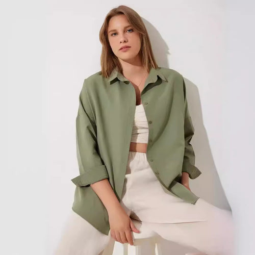 Dame Oversized Bluse med lange ærmer Stilla