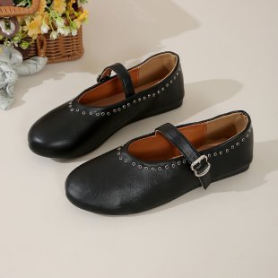 Dame Ballerinas med funklende nitter og justerbar rem Stilla