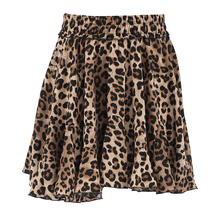 Dame afslappet nederdel med leopardprint Stilla