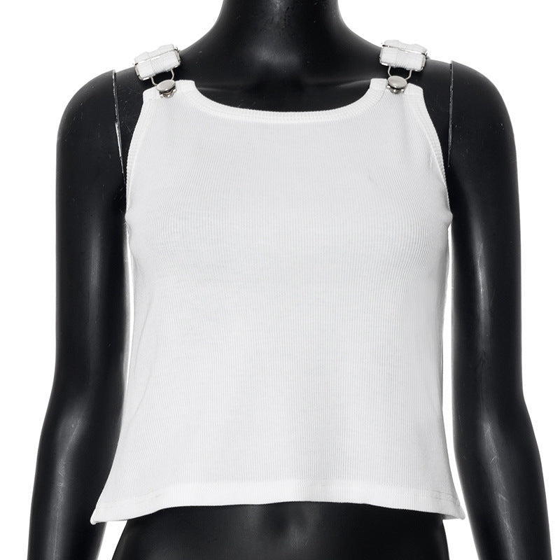 Femme justerbare stropper Crop Top Stilla