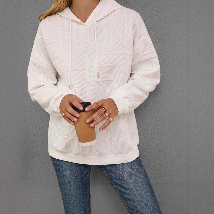 Kvindernes Oversized Hoodie med Tekstur Design Stilla