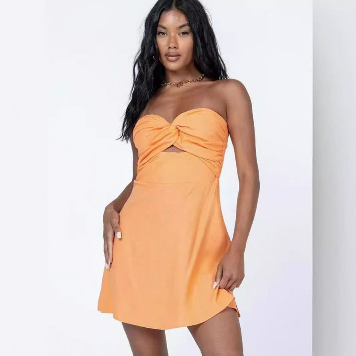 Dame Strapless Twisted Mini Kjole Stilla