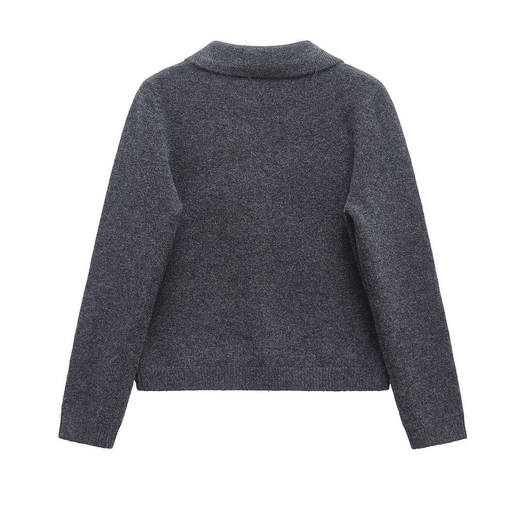 Femme Struktur Strik-Cardigan med dobbelt lomme-detalje Stilla