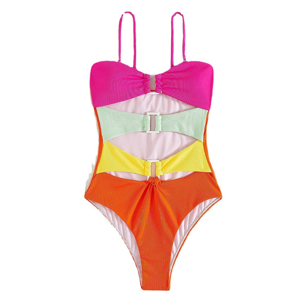 Dame Cut-Out Bikini med moderne farveskifte Skovae