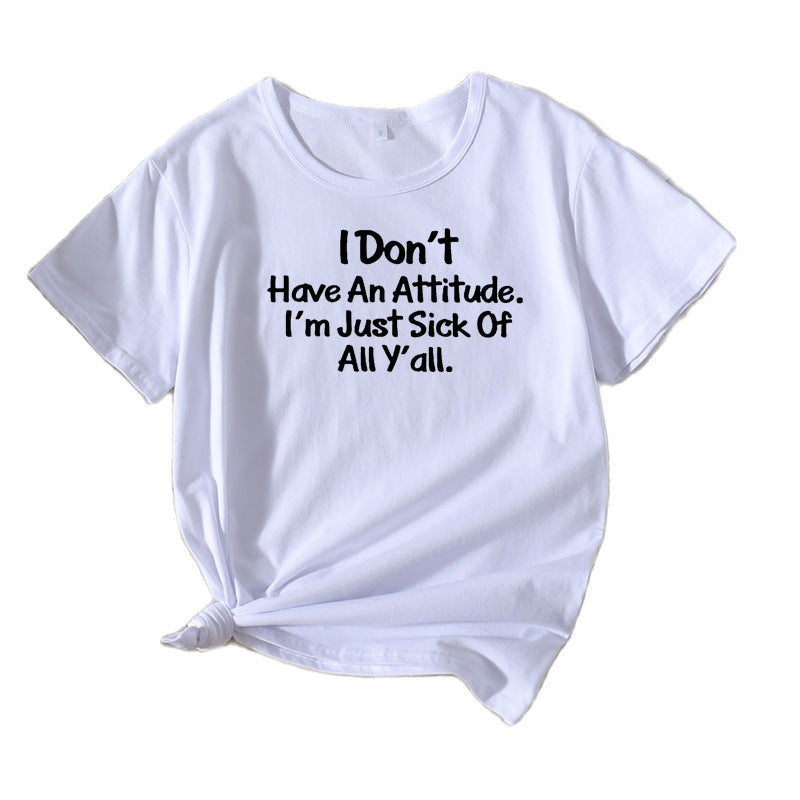 Dame Fritid Attitude Grafik T-shirt Stilla