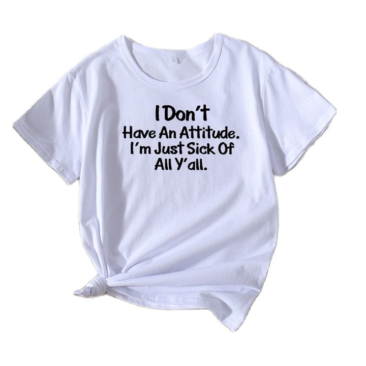 Dame Fritid Attitude Grafik T-shirt Stilla